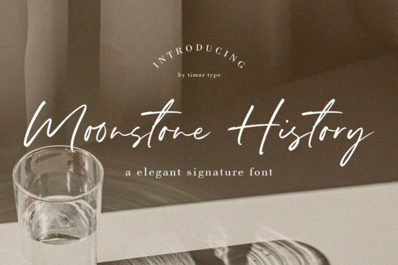Moonstone History: A Graceful Script Font for Editorial Design